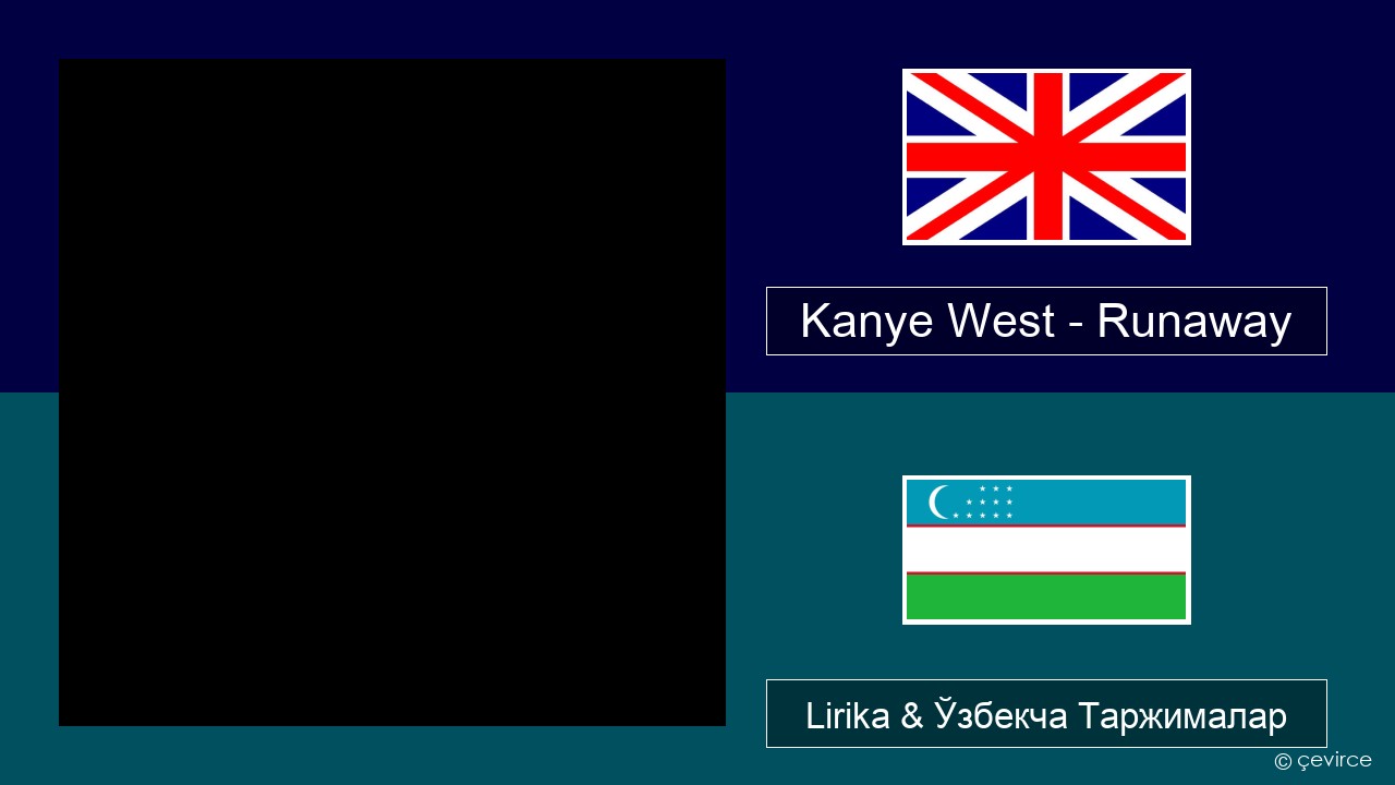 Kanye West – Runaway (feat. Pusha T) Инглиз тили Lirika & Ўзбекча (Кирил) Таржималар