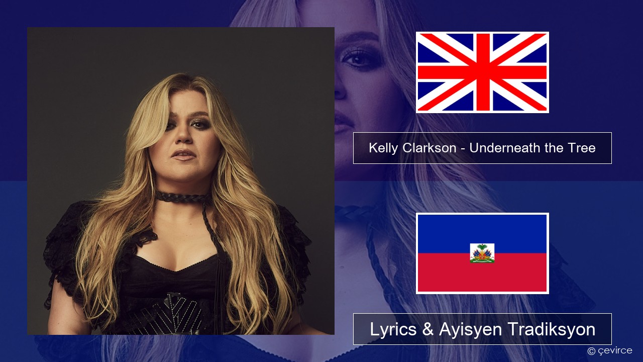 Kelly Clarkson – Underneath the Tree Angle Lyrics & Ayisyen Tradiksyon