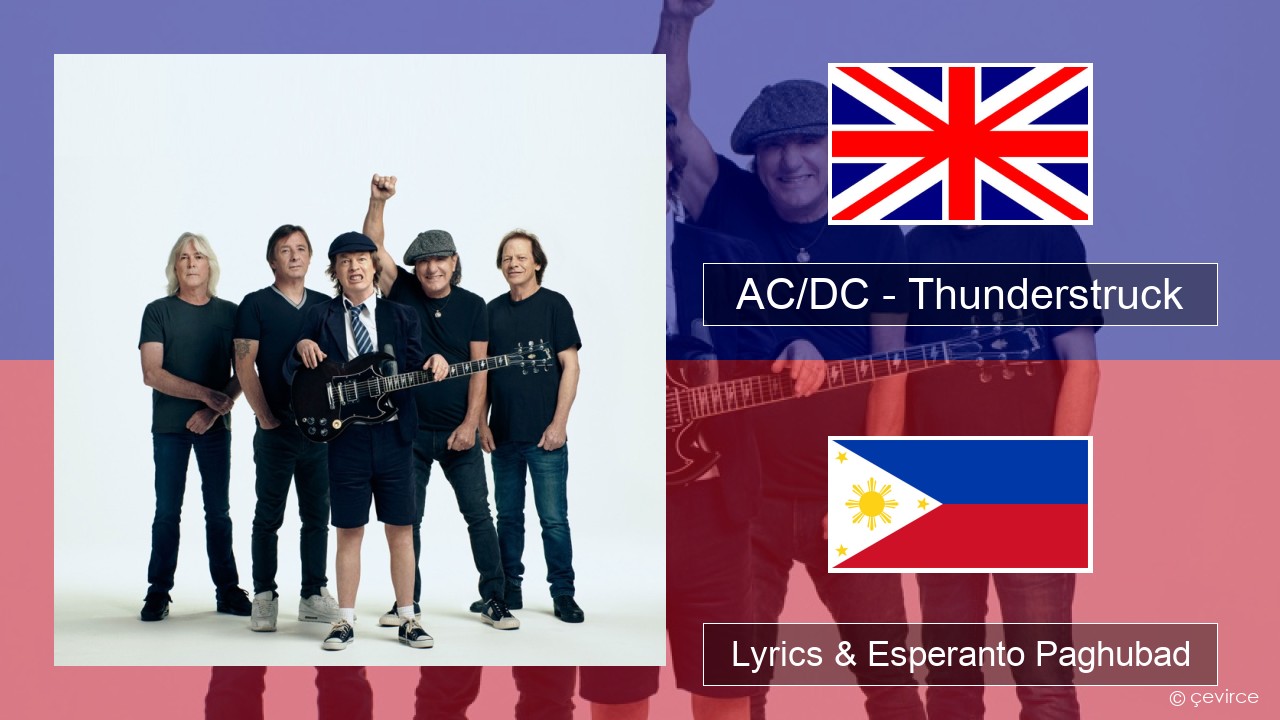 AC/DC – Thunderstruck English Lyrics & Esperanto Paghubad