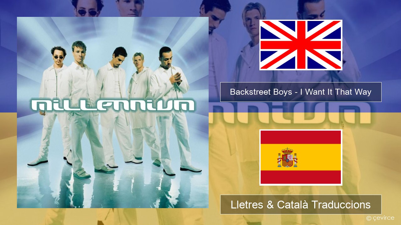 Backstreet Boys – I Want It That Way Anglès Lletres & Català Traduccions