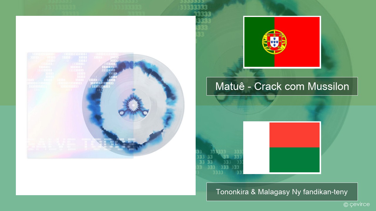 Matuê – Crack com Mussilon Teny portiogey Tononkira & Malagasy Ny fandikan-teny