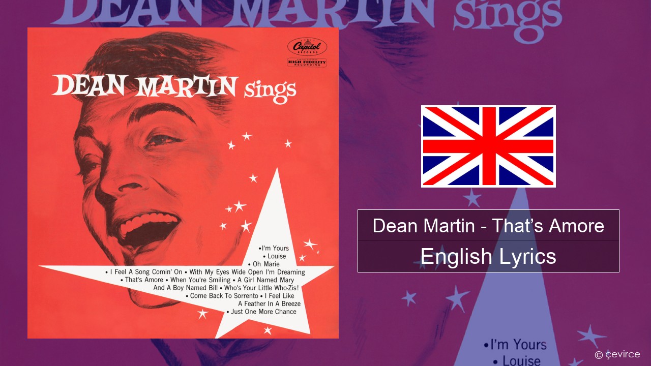 Dean Martin – That’s Amore English Lyrics