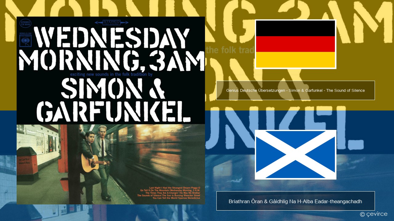 Genius Deutsche Übersetzungen – Simon & Garfunkel – The Sound of Silence (Deutsche Übersetzung) Gearmailteach Briathran Òran & Gàidhlig Na H-Alba Eadar-theangachadh