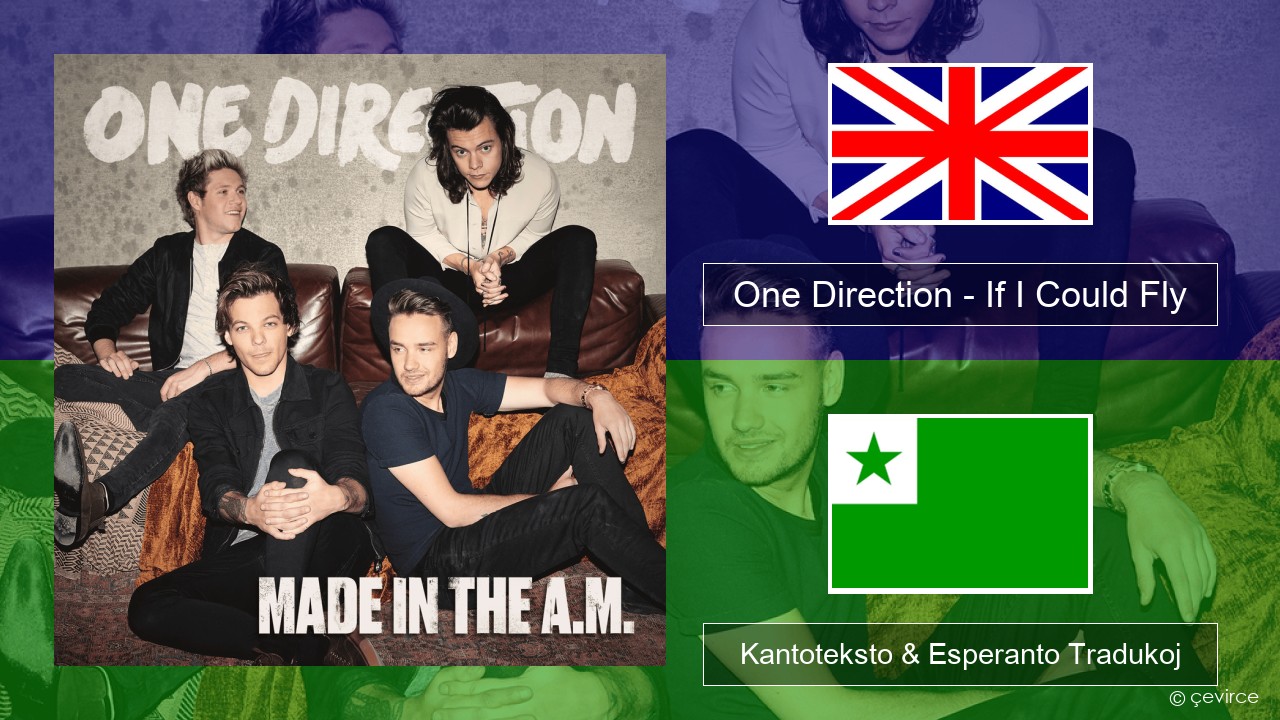 One Direction – If I Could Fly La angla Kantoteksto & Esperanto Tradukoj