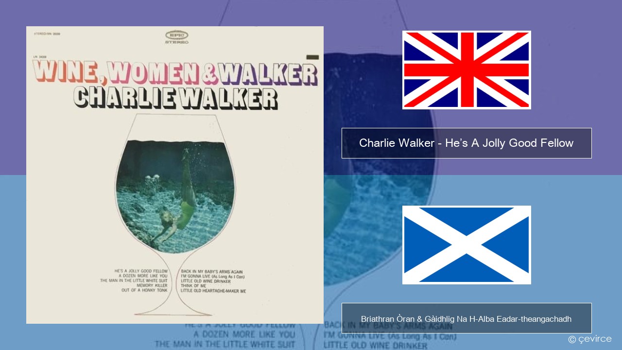 Charlie Walker – He’s A Jolly Good Fellow Gaelic Briathran Òran & Gàidhlig Na H-Alba Eadar-theangachadh