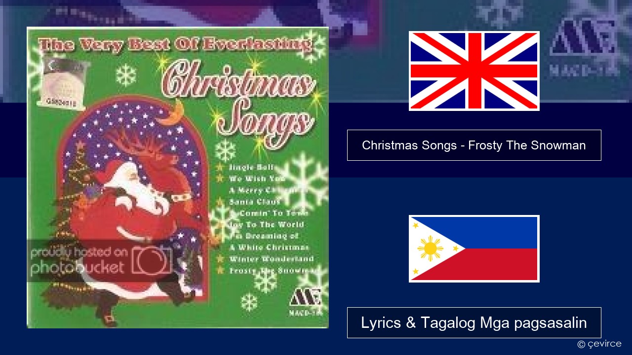 Christmas Songs – Frosty The Snowman Ingles Lyrics & Tagalog Mga pagsasalin