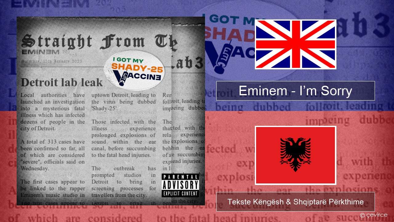 Eminem – I’m Sorry Anglisht Tekste Këngësh & Shqiptarë Përkthime