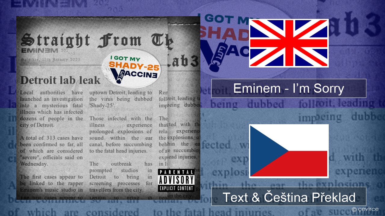 Eminem – I’m Sorry Anglický Text & Čeština Překlad