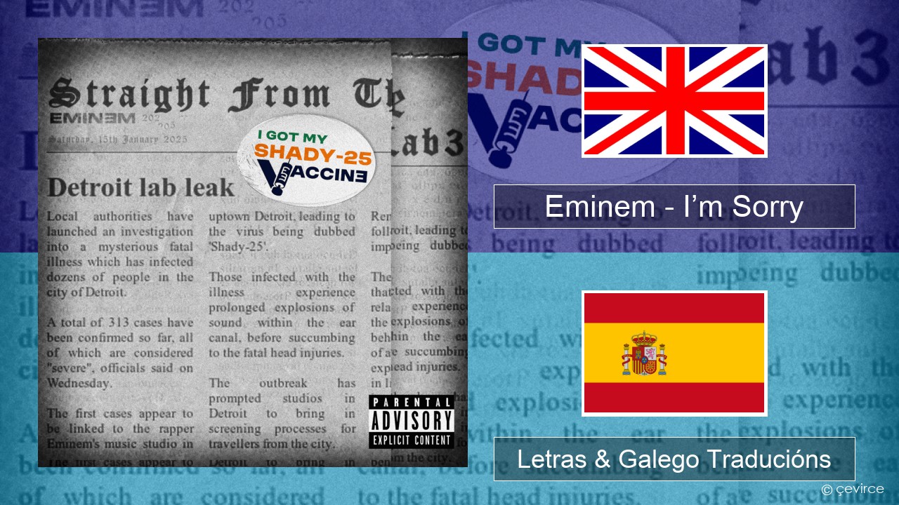 Eminem – I’m Sorry Inglés Letras & Galego Traducións