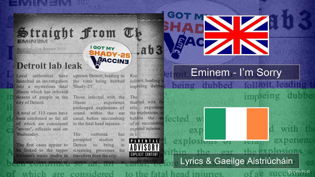 Eminem – I’m Sorry Béarla Lyrics & Gaeilge Aistriúcháin