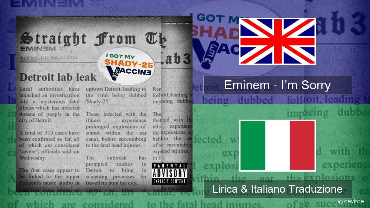 Eminem – I’m Sorry Inglese Lirica & Italiano Traduzione