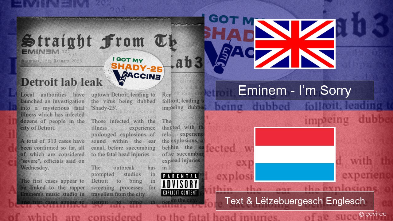 Eminem – I’m Sorry Englisch Text & Lëtzebuergesch Englesch