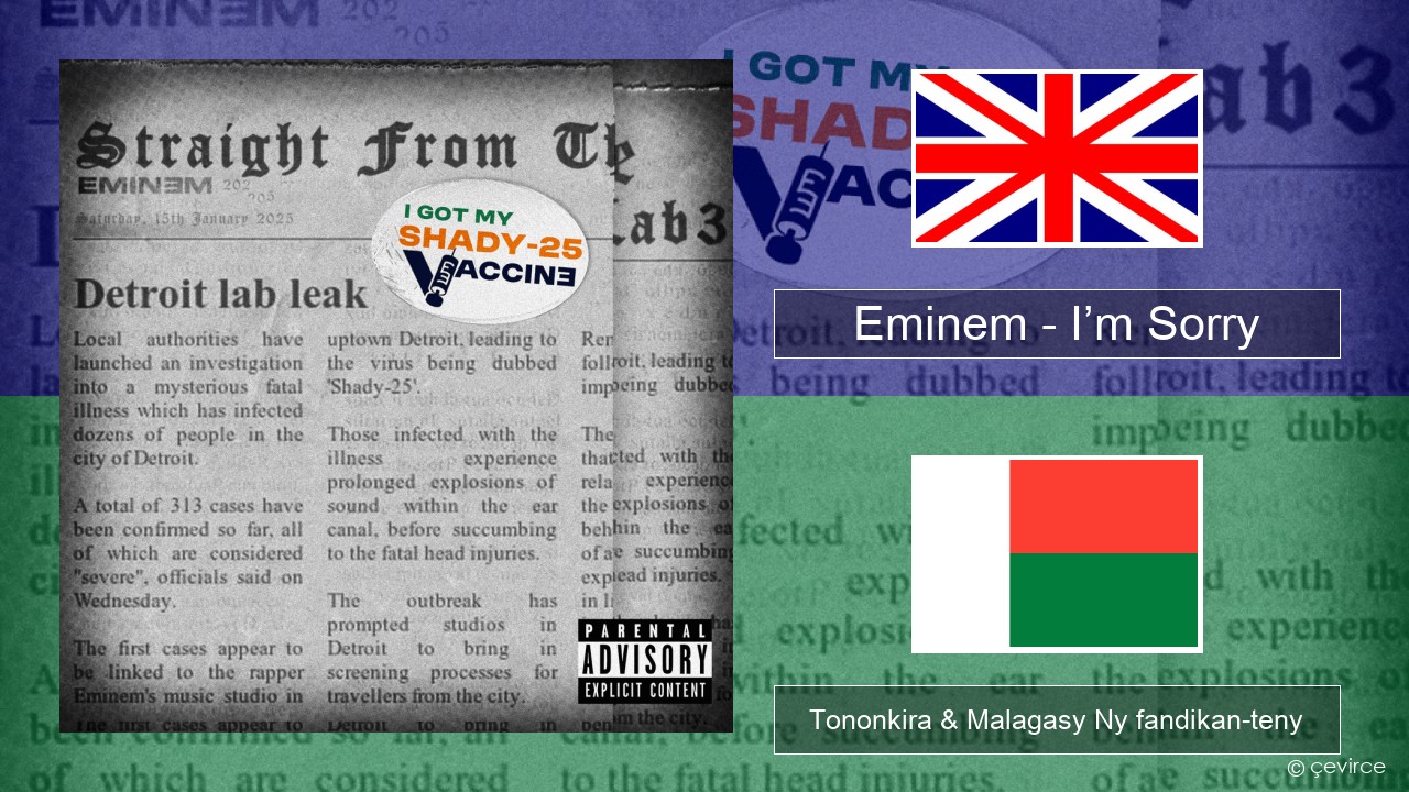 Eminem – I’m Sorry Malagasy Tononkira & Malagasy Ny fandikan-teny