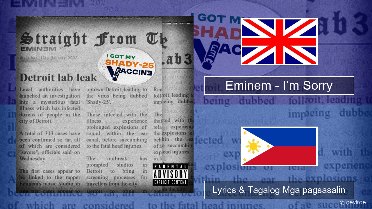 Eminem – I’m Sorry Ingles Lyrics & Tagalog Mga pagsasalin