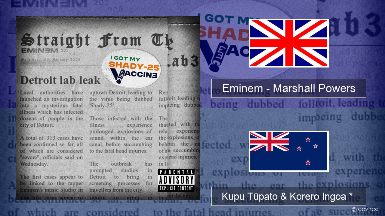 Eminem – Marshall Powers Ingoa *  Kupu Tūpato & Korero Ingoa *