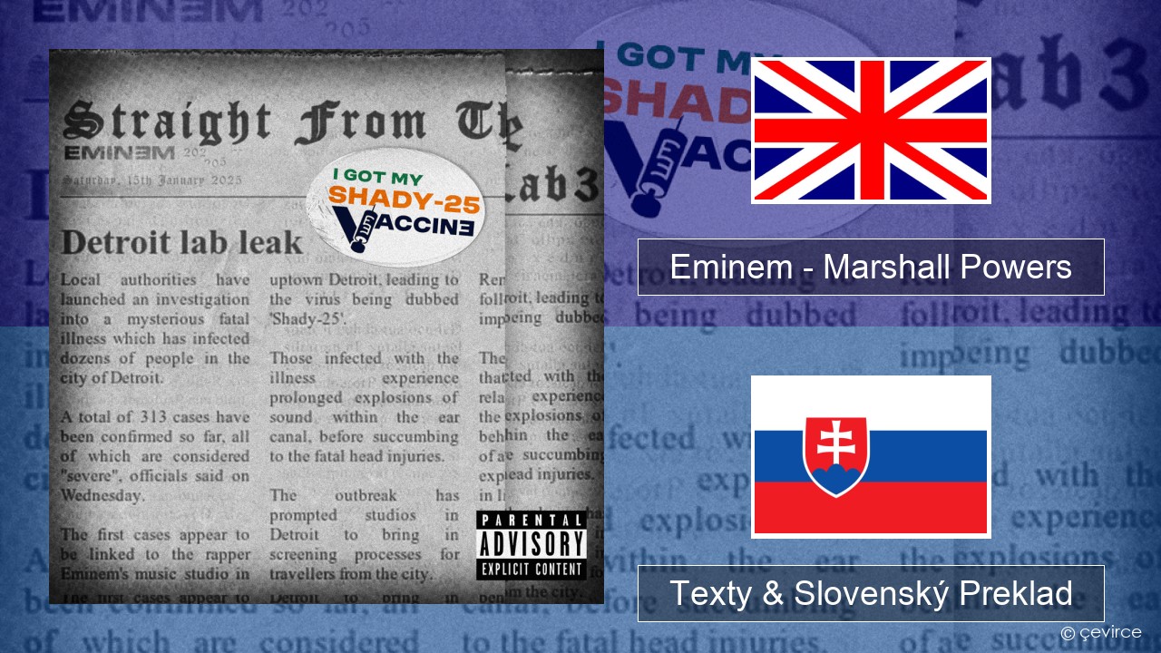 Eminem – Marshall Powers Anglický Texty & Slovenský Preklad