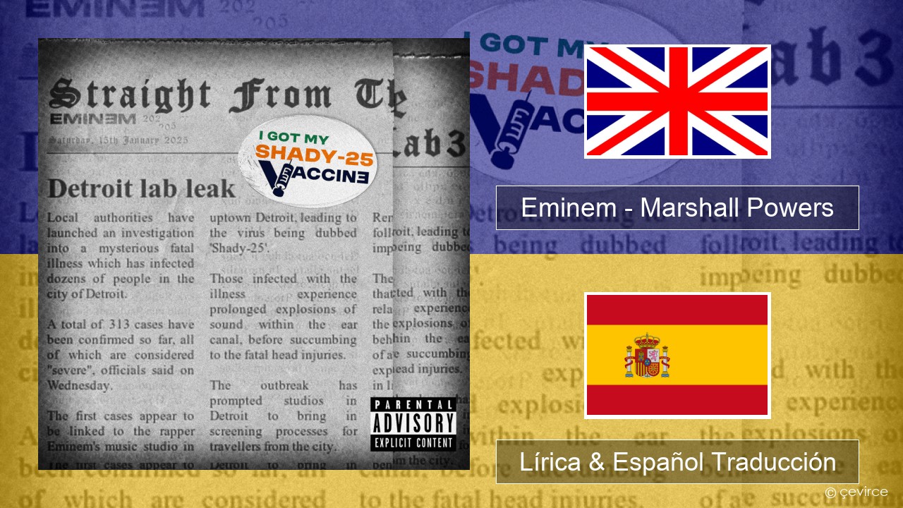 Eminem – Marshall Powers Ingl Lírica & Español Traducción