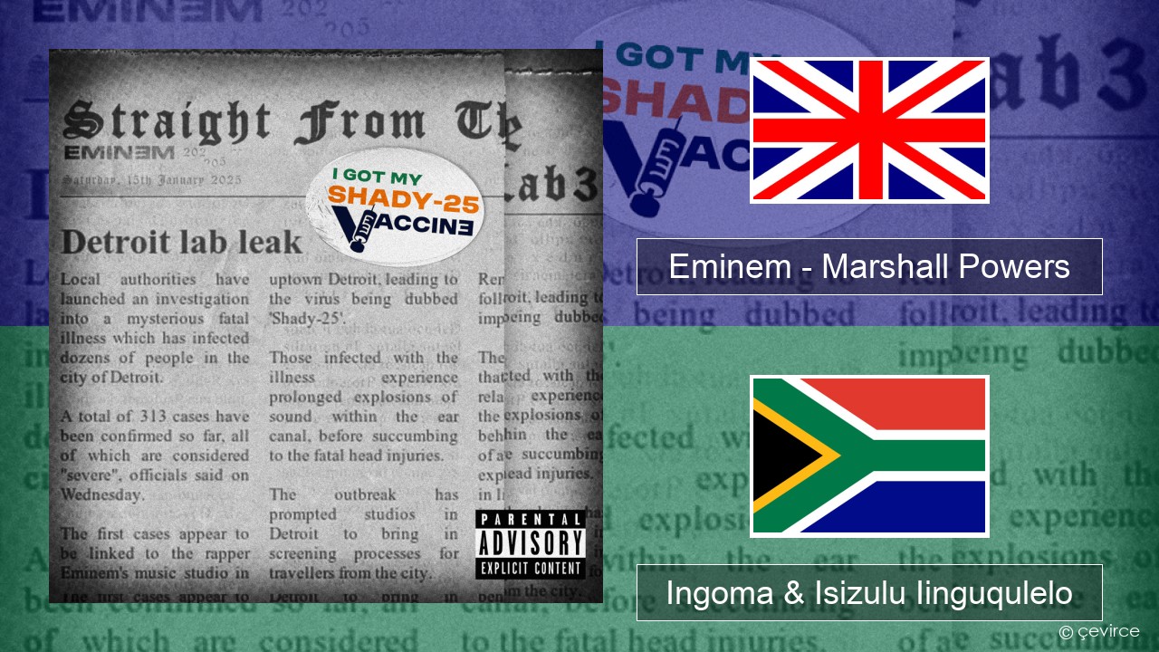 Eminem – Marshall Powers Isixhosa Ingoma & Isizulu Iinguqulelo