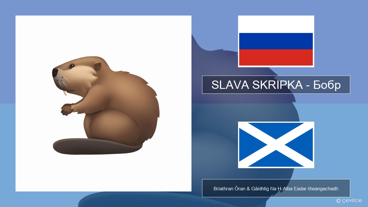 SLAVA SKRIPKA – Бобр (Beaver) Ruisis Briathran Òran & Gàidhlig Na H-Alba Eadar-theangachadh