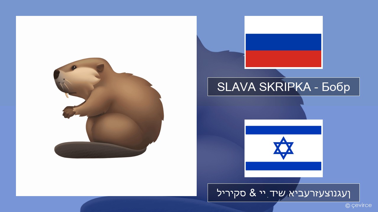 SLAVA SKRIPKA – Бобр (Beaver) רוסיש ליריקס & ייִדיש איבערזעצונגען