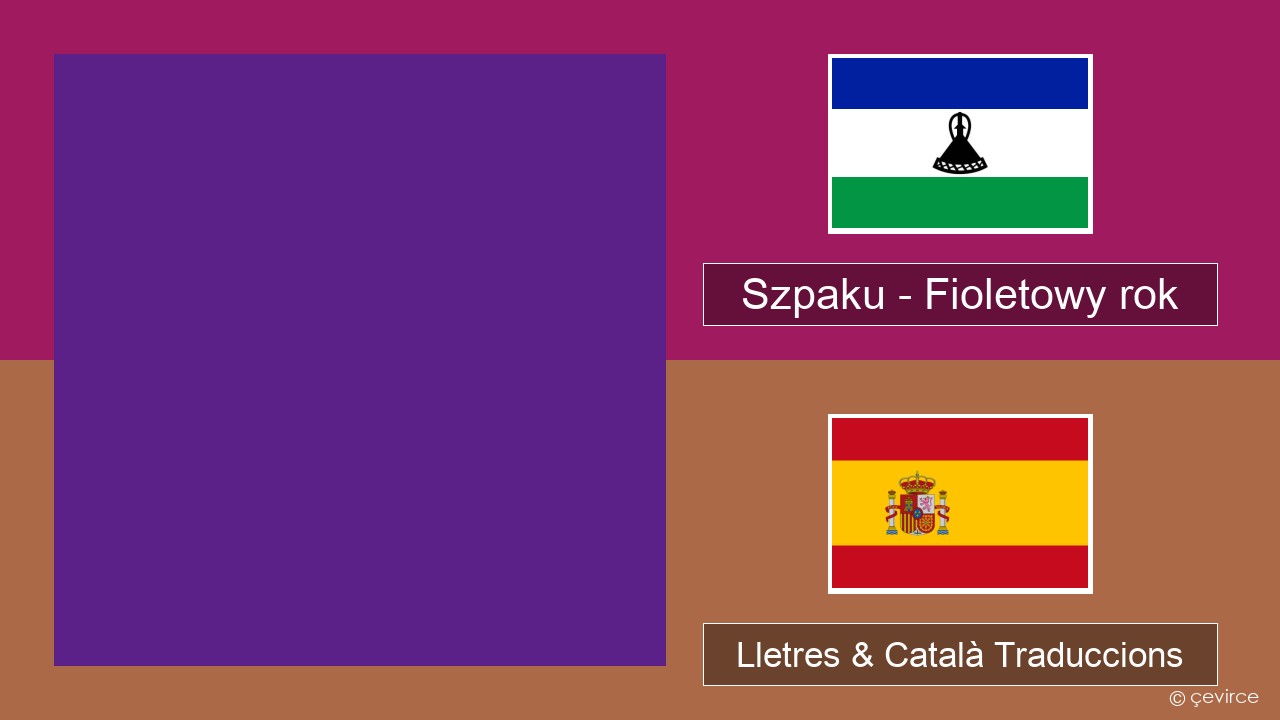 Szpaku – Fioletowy rok Polonès Lletres & Català Traduccions