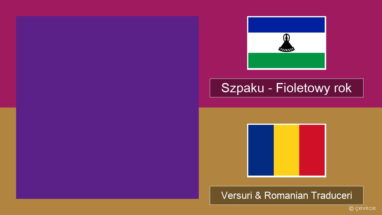 Szpaku – Fioletowy rok Poloneză Versuri & Romanian Traduceri