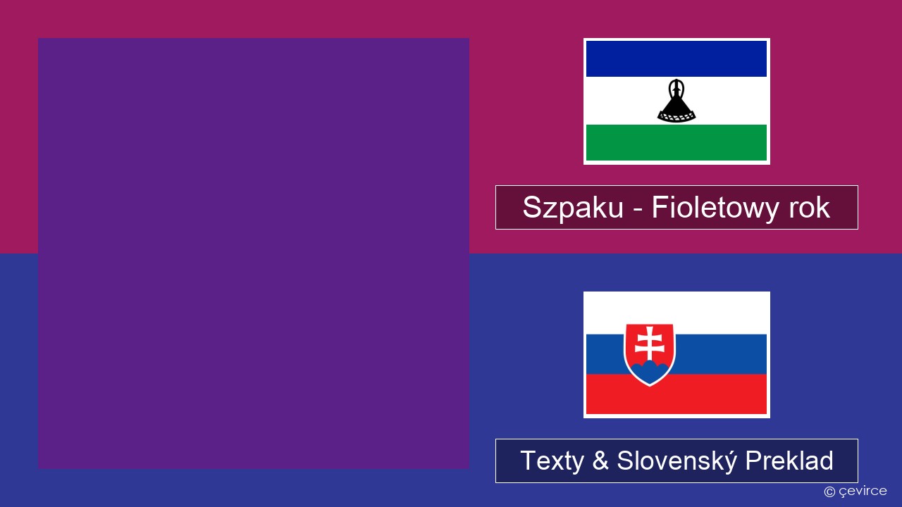 Szpaku – Fioletowy rok Poľský Texty & Slovenský Preklad