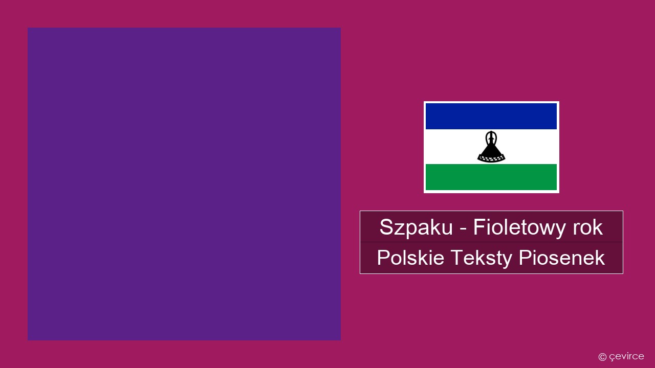 Szpaku – Fioletowy rok Polskie Teksty Piosenek