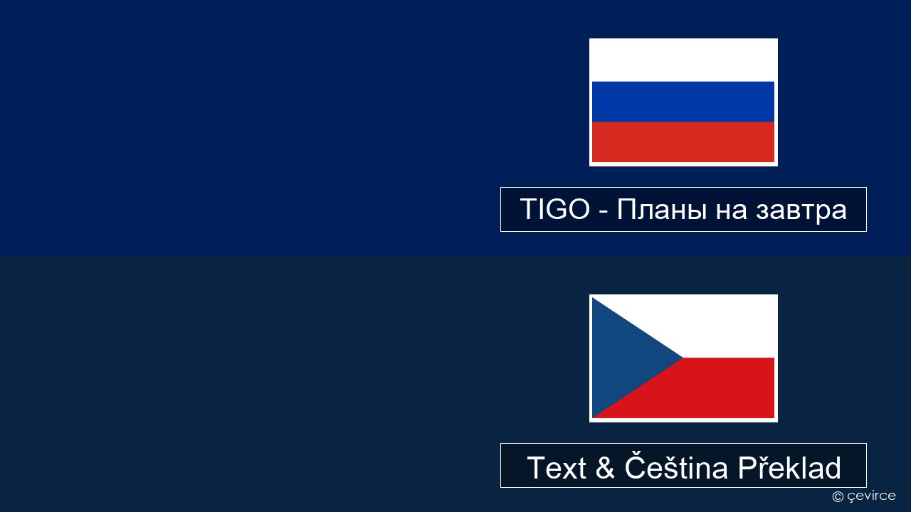 TIGO – Планы на завтра (Plans For Tomorrow) Ruština Text & Čeština Překlad